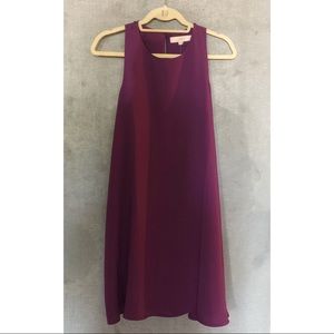 LOFT Purple Ruffle Back Dress NWT